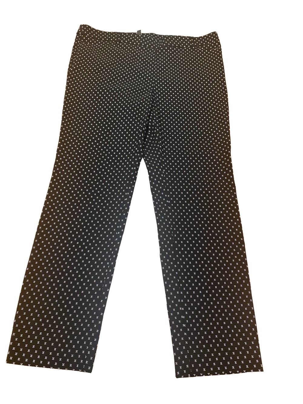 Jules & Leopold Women’s BlackWhite Geometric Pull On Dress Pants Slim Straight L